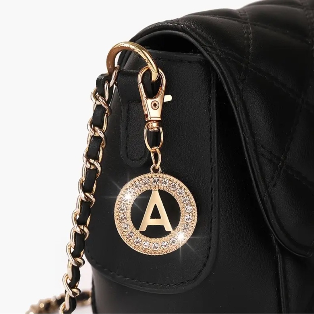 Gold and Silver Keychain with Rhinestones